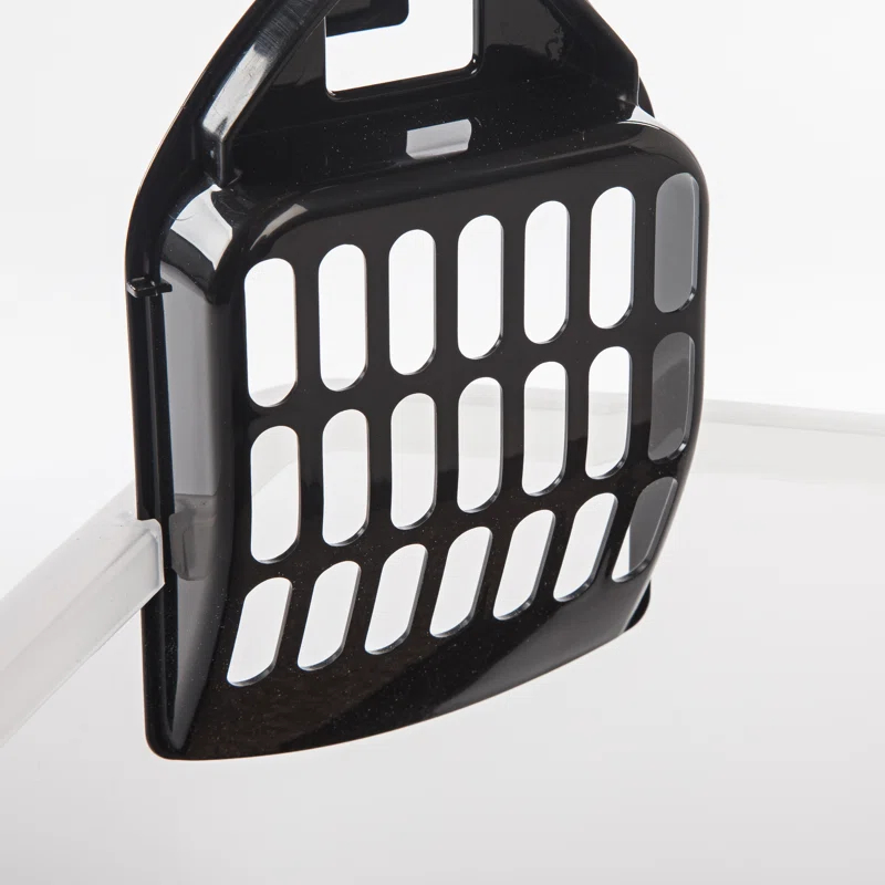 IRIS USA, Open-Top Cat Litter Box with Shield with Scoop