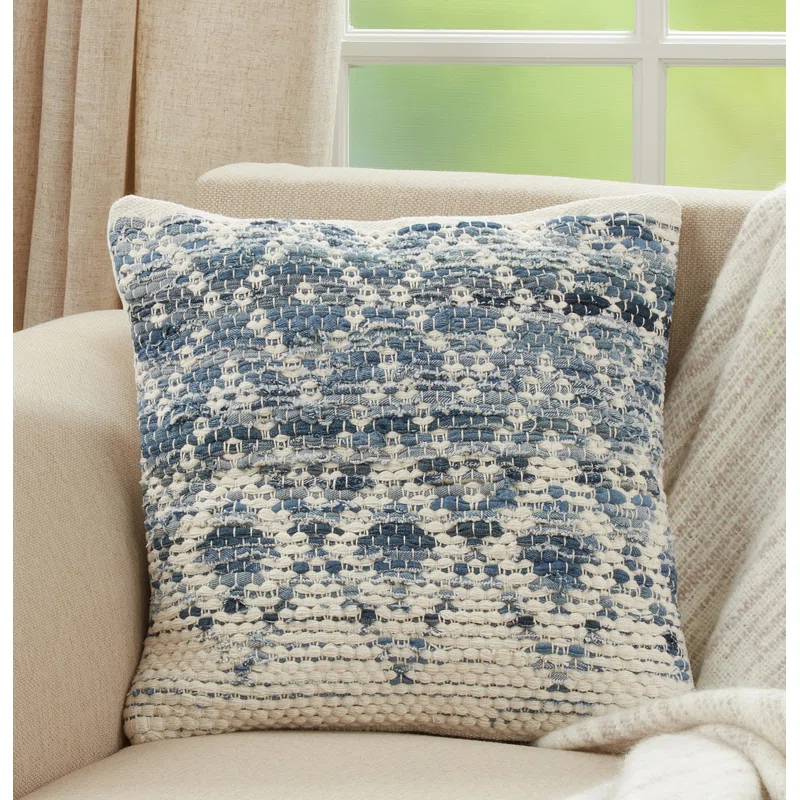 Saro Nautica Collection Geometric Cotton Throw Pillow