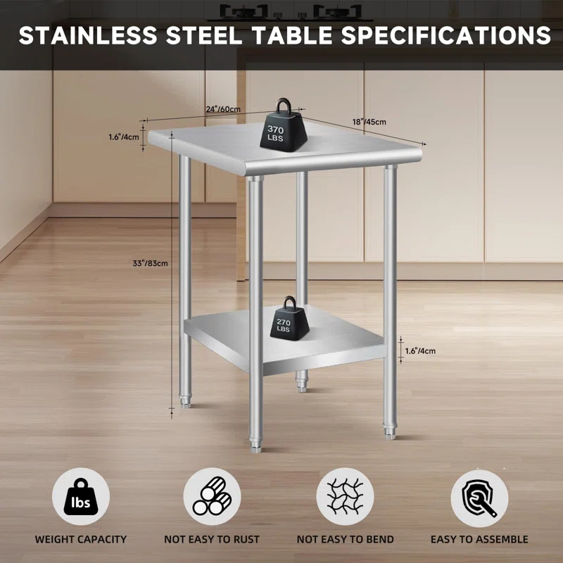 GRIDMANN NSF Stainless Steel Commercial Prep Table By GRIDMANN