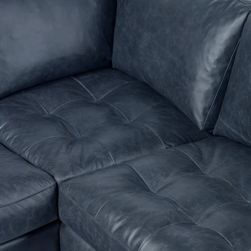 Poly & Bark Napa Corner Sectional in Full-Grain Genuine Italian Leather