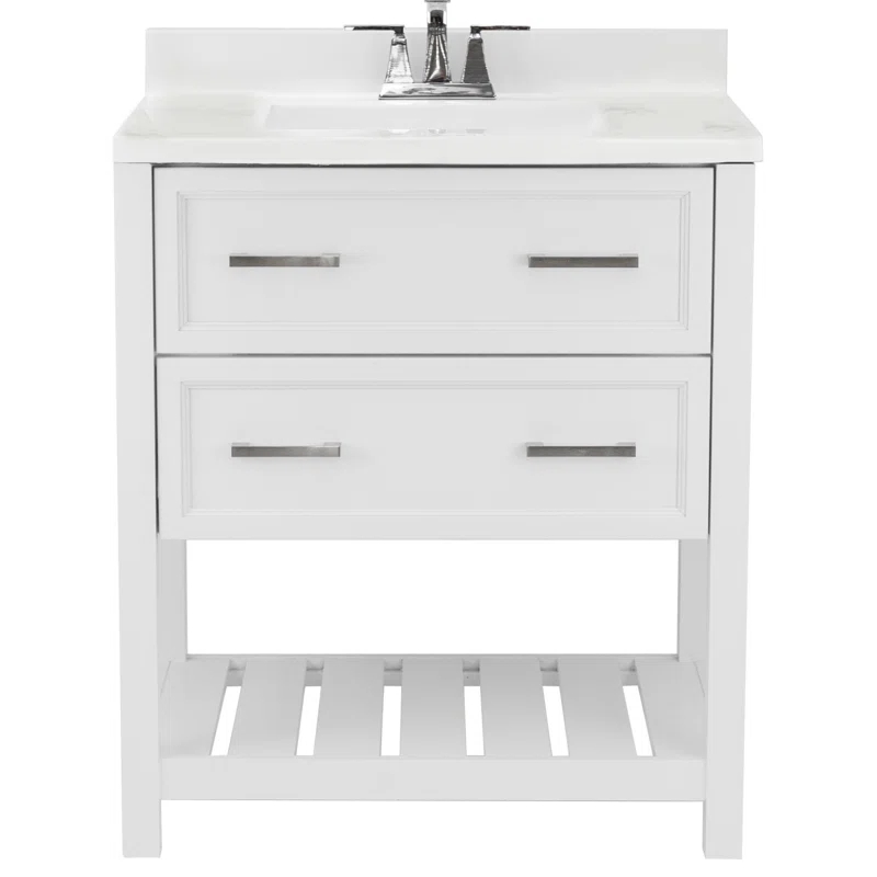 Milan 31'' Single Bathroom Vanity with Solid Surface Top