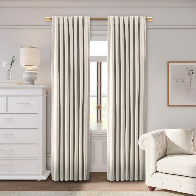 Everly Quinn Premium Velvet Myreon Solid Color Blackout Thermal Rod Pocket Single Curtain Panel Liner