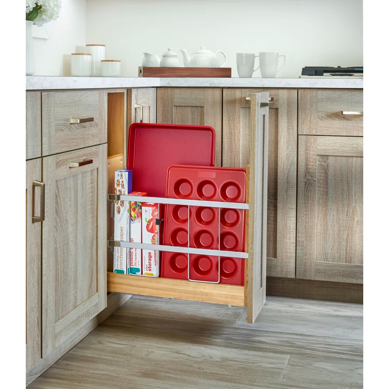Rev-A-Shelf Wood Bakeware Pullout Organizer W/ Soft-Close
