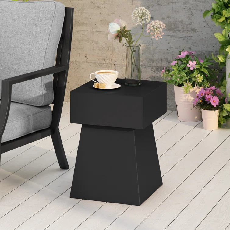 Latitude Run® Arizona Square Concrete Outdoor Side Table