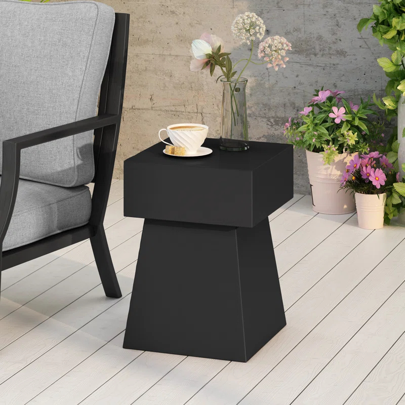 Latitude Run® Arizona Square Concrete Outdoor Side Table