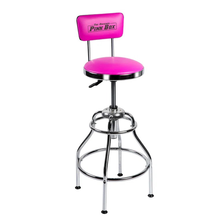 The Original Pink Box Swivel Upholstered Adjustable Height Counter Stool with Metal Frame