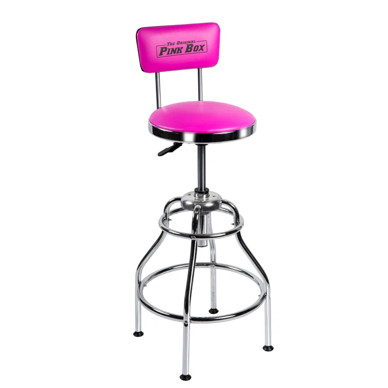 The Original Pink Box Swivel Upholstered Adjustable Height Counter Stool with Metal Frame