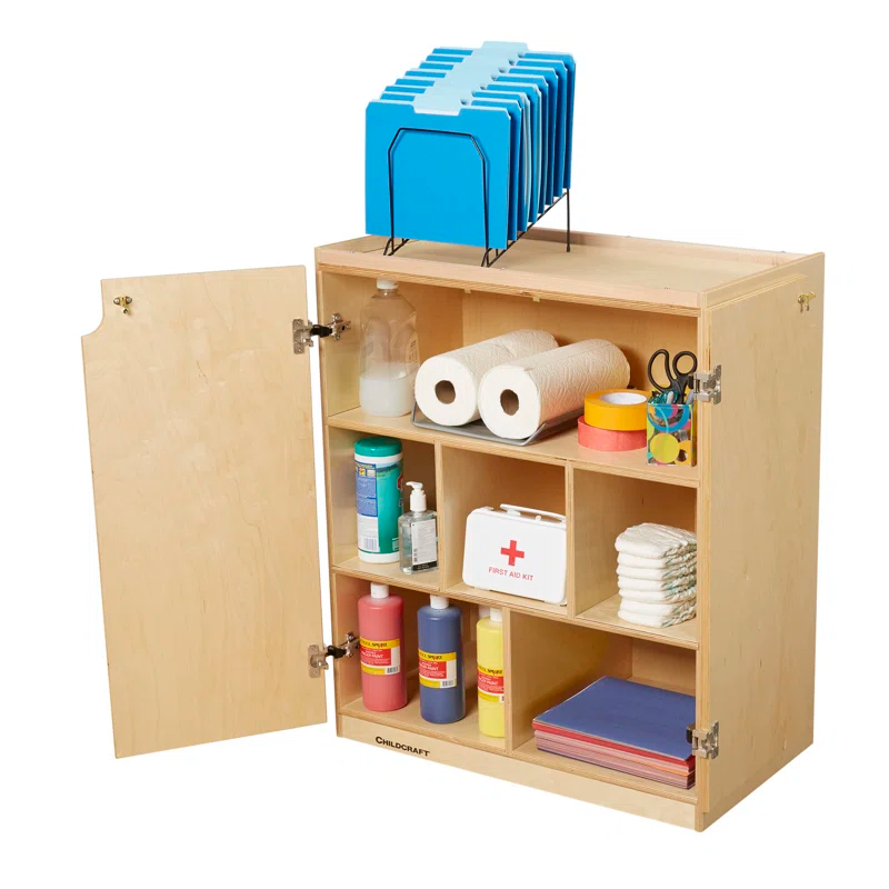 Childcraft 6 Compartment Manufactured Wood Classroom Cabinet