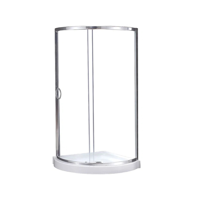 Ove Decors Breeze_36_without_walls OVE Decors Breeze Premium 40 in. Round Shower Kit w/ Clear, Base in Chrome Finish