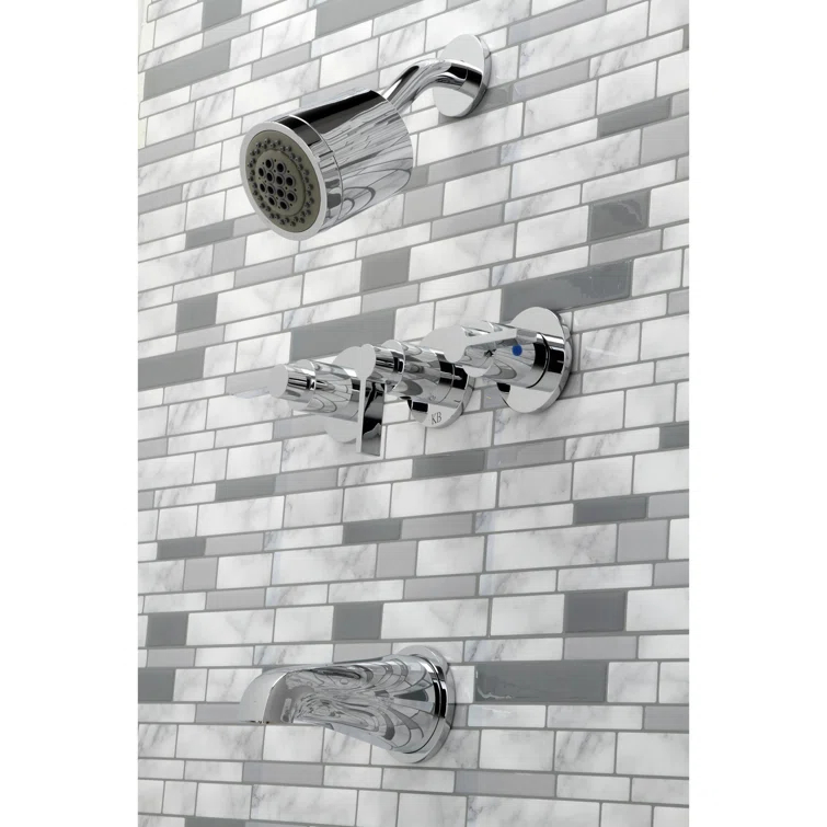 Kingston Brass Kingston Brass NuvoFusion Triple-Handle Tub and Shower Faucet KBX8131NDL