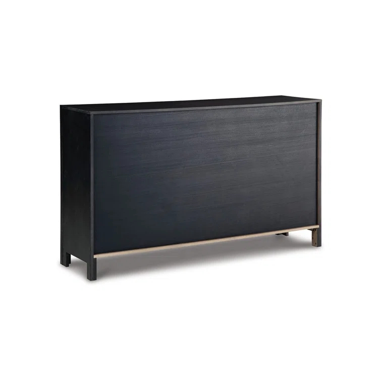Benjara Liam Sideboard Accent Cabinet, 3 Glass Door