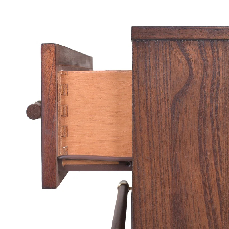 Hopper Studio Hopper Studio Sophia Solid Wood 2-Drawer Rattan Nightstand, Stylish Storage For Modern Homes