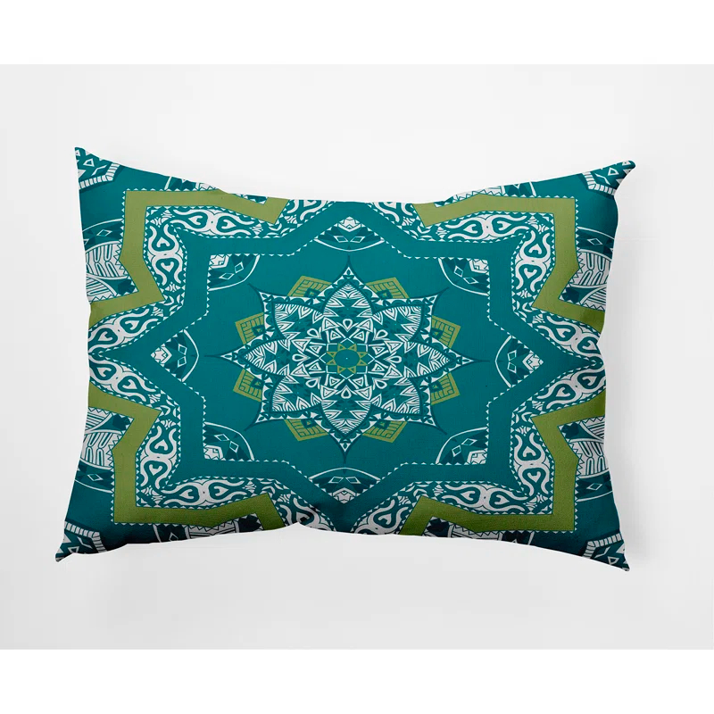 e by design Geometric Indoor/Outdoor Reversible Throw Pillow