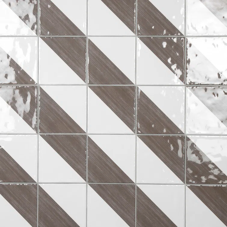 Merola Tile Triangle 6" x 6" Ceramic Patterned Wall Tile