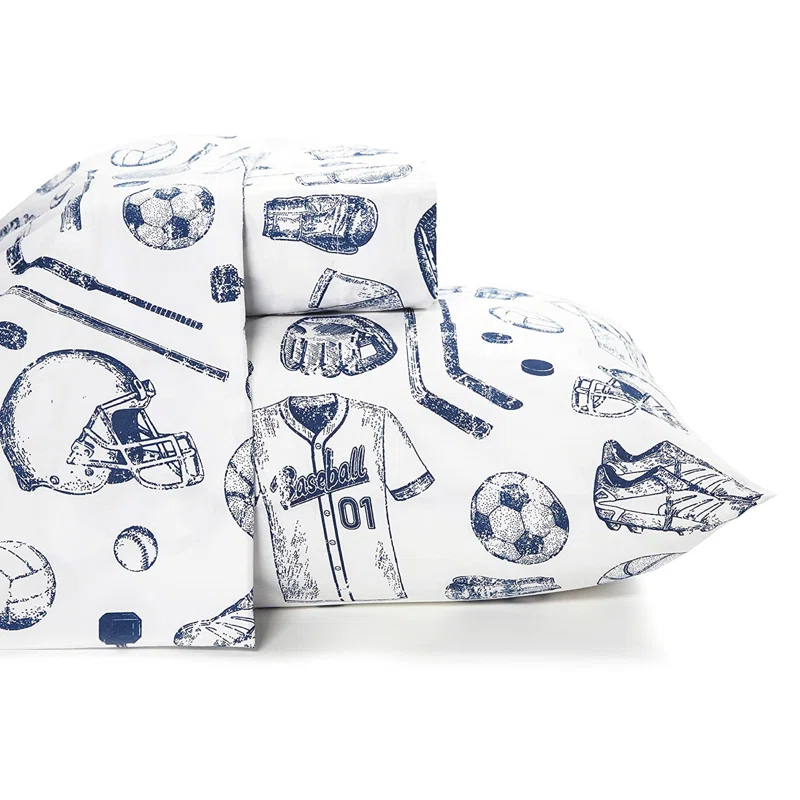 Where the Polka Dots Roam Sports Classic Collection Sports Kids Sports Bedsheets Set, Super Soft Baseball, Football, Soccer Themed Bedsheets