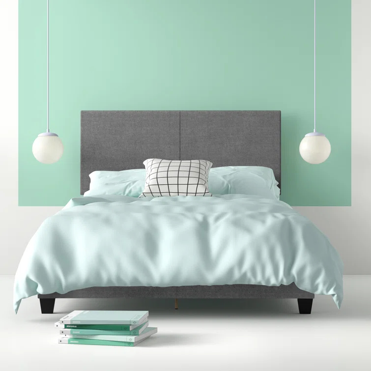 Boyd Sleep Boyd Sleep Milan Linen Fabric Upholstered Platform Bed Frame w/Adjustable Height Headboard, Strong Wood Slat Support, Box Spring/Foundation Required, Easy Effortless Assembly