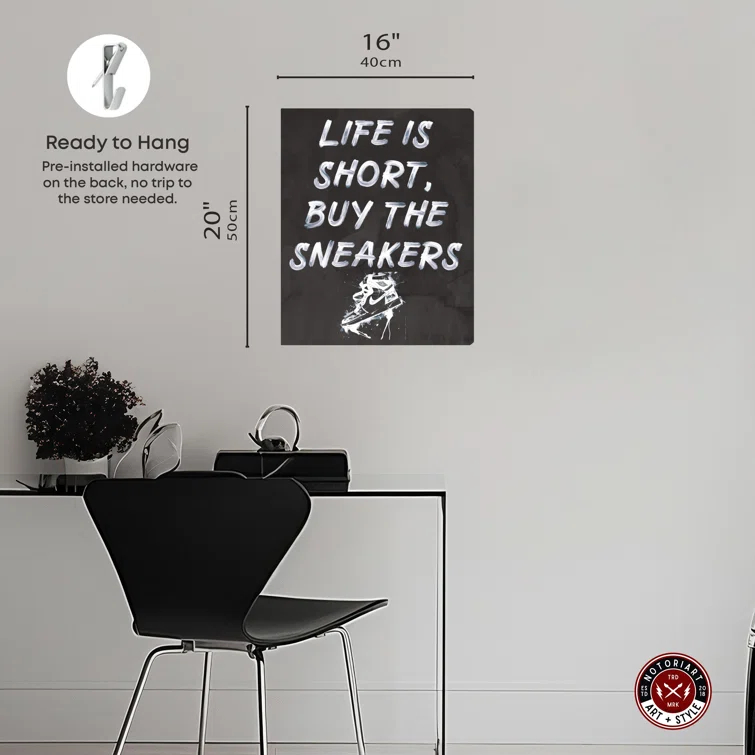 Notori Art Notoriart Buy The Sneakers Framed Sneaker 1 Piece Canvas Wall Art | Wayfair