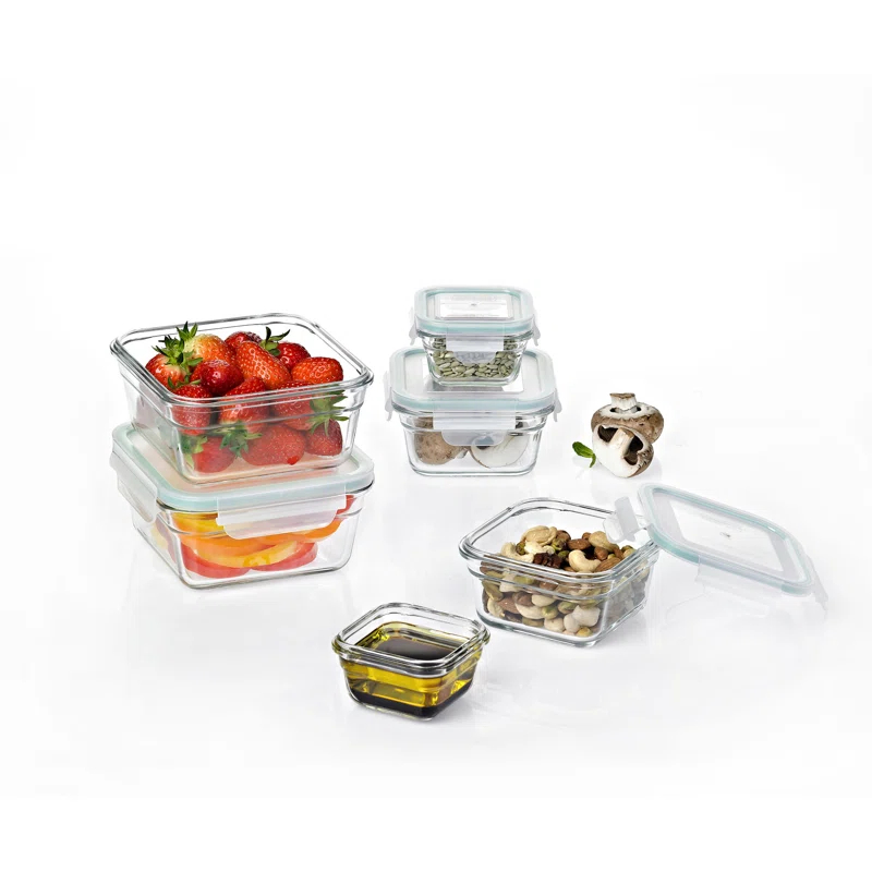 Glasslock Glass Food Storage - Set of 12 Containers and 12 Lids