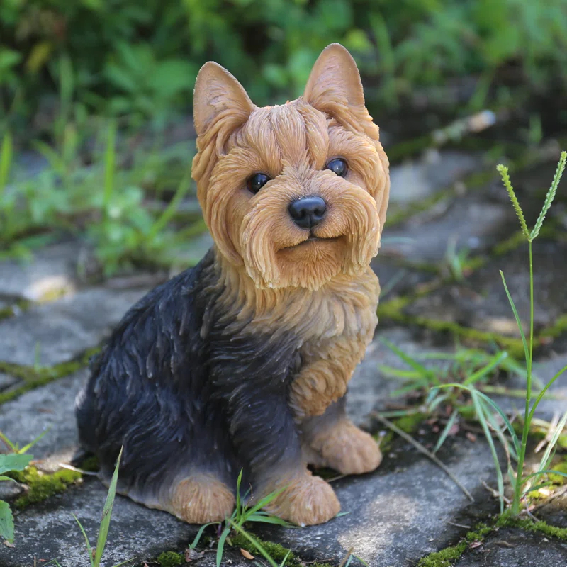 Hi-Line Gift Ltd. Sitting Yorkshire Terrier Dog Statue