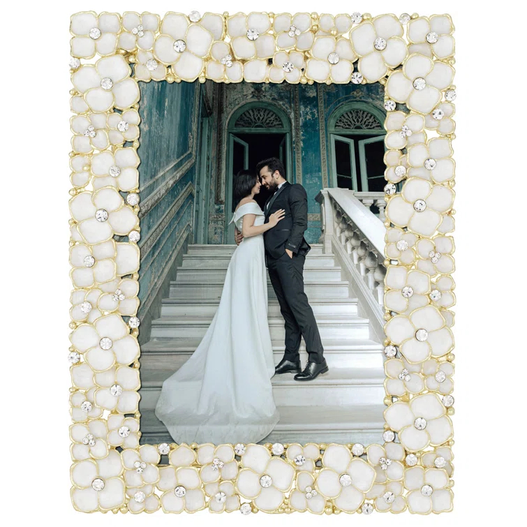 Gold and White Dogwood 4" x 6" Picture Frame
