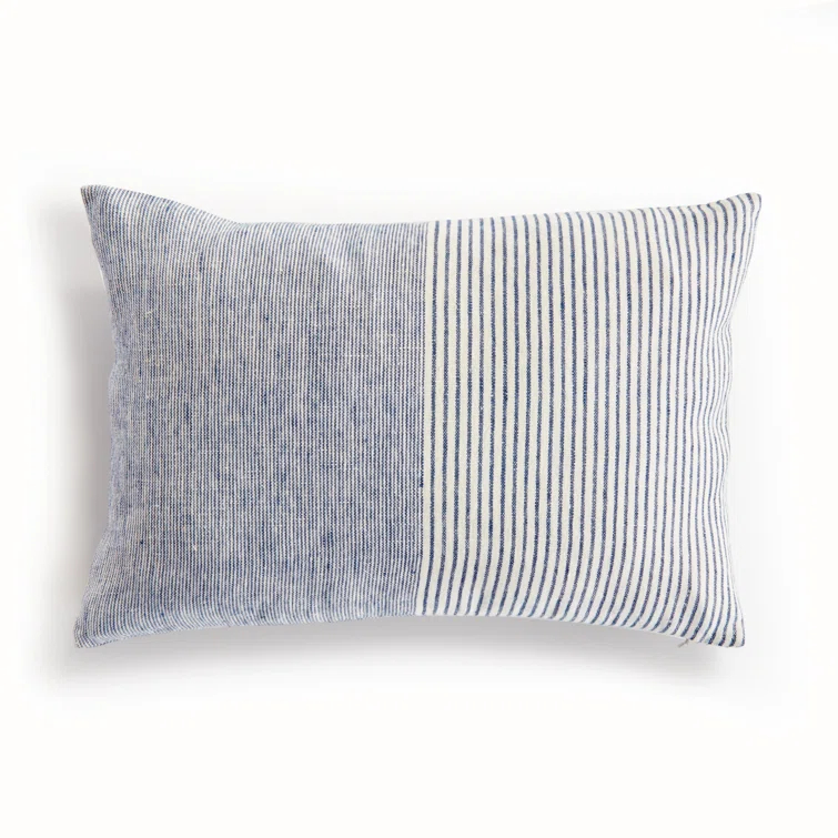 Napa Home and Garden Otis Pin Textured Linen Reversible Throw Pillow