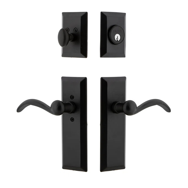 Ageless Iron 657523 Ageless Iron Keep Plate Entry Set with Single Cylinder Deadbolt and Tine Lever