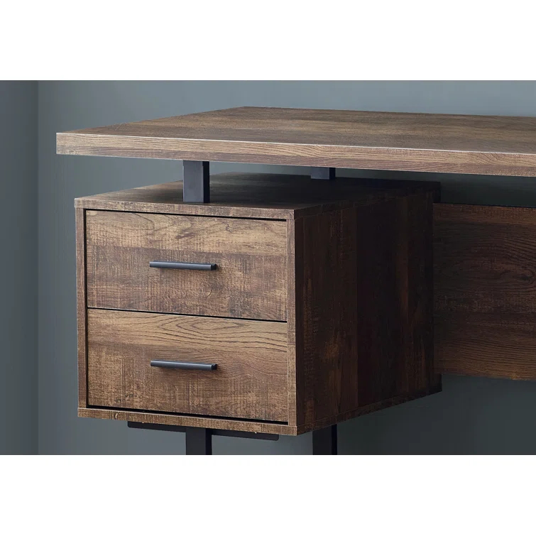 Monarch Specialties Computer Desk, Home Office, Laptop, Left, Right Set-Up, Storage Drawers, 60"L, Metal, Laminate