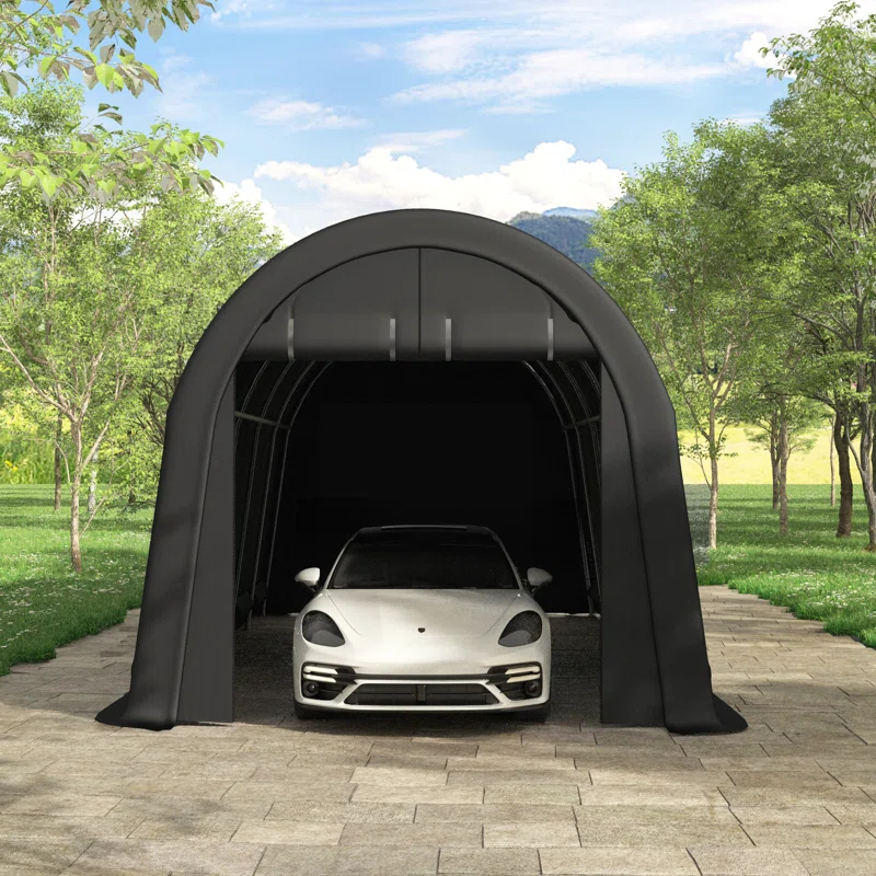 EROMMY Erommy 10 Ft. W x 20 Ft. D Galvanized Steel Portable Garage, Anti-Snow Carport, Storage Shed Canopy