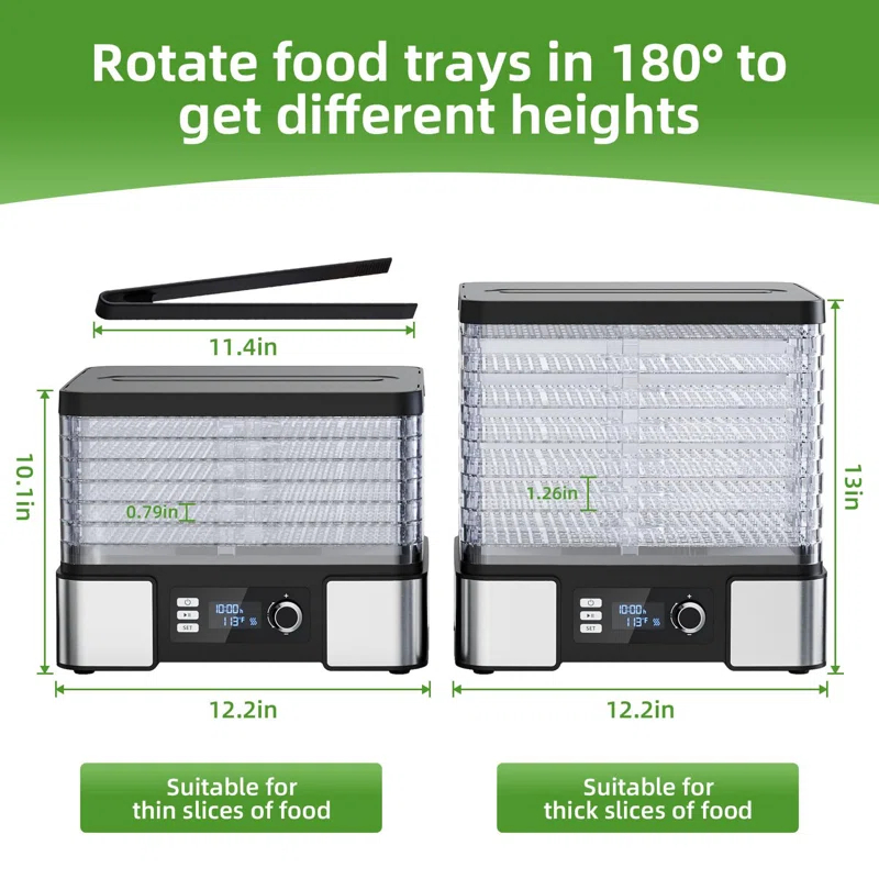 MASTER CRAFT WINDOW AND DOOR Food Dehydrator Machine Dryer For Jerky: Stainless Steel Dehydrater For Fruit Herb - Digital Food Drier For Meat Beef Dehydration