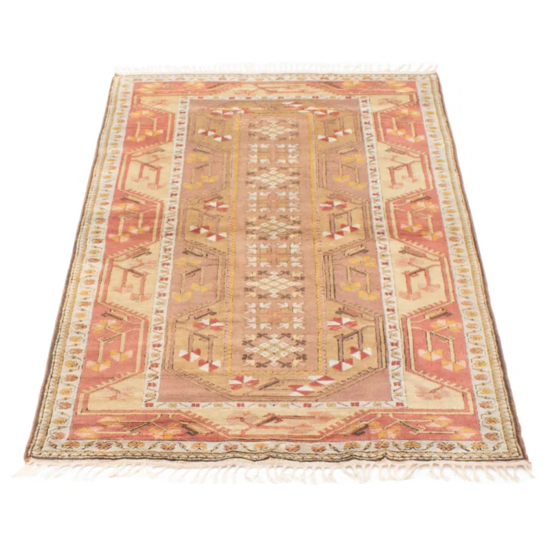 Isabelline One of kind Hand-Knotted Andelz Copper Rug 4'0" x 6'6"