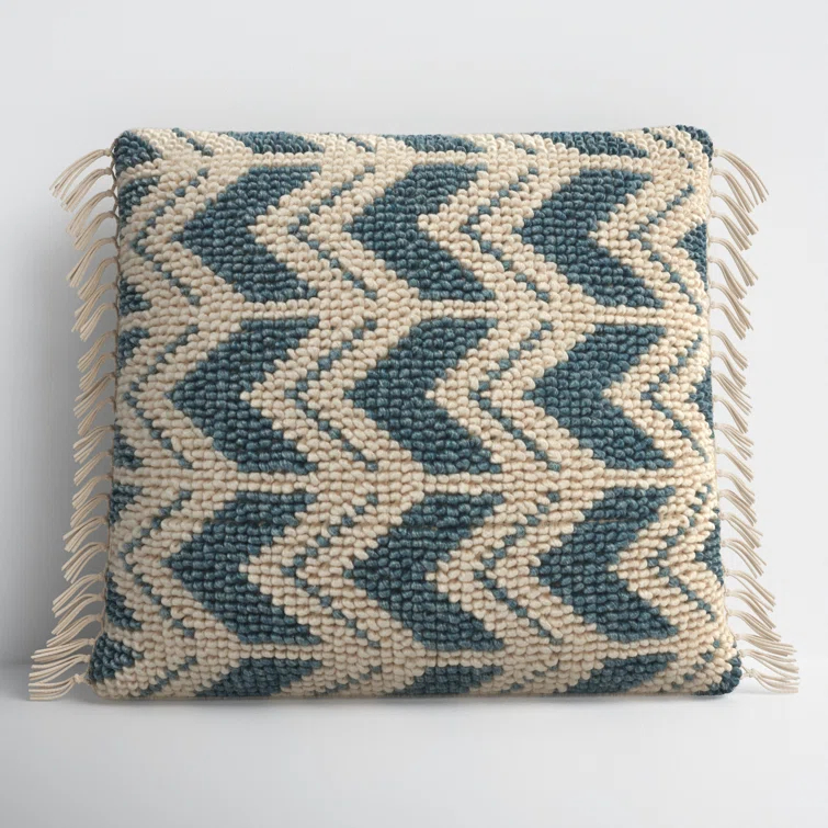 Oakleaf Chevron Polyester,Wool,Cotton Blend Throw Pillow