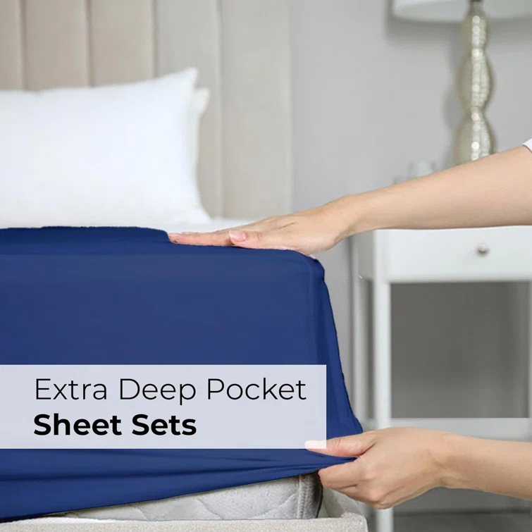 CGK Linens 6 Piece Extra Deep Pocket Ultra Soft & Cooling Sheet Set