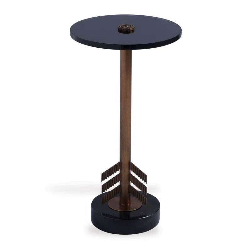 Port 68 Franco Glass Top End Table