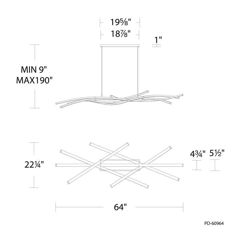 dweLED Divergence 9 - Light Dimmable LED Geometric Chandelier