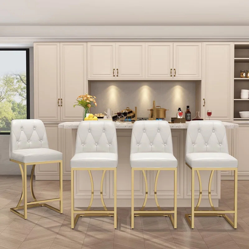 Mercer41 24" Counter Height Bar Stools with Back Kitchen Island Stools