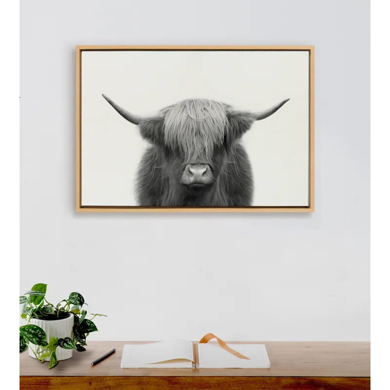 Williston Forge Jeylan " Hey Dude Highland Cow BW " by The Creative Bunch Studio