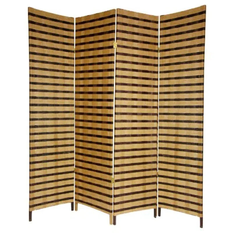 Oriental Furniture 6 ft. Tall Two Tone Natural Fiber Room Divider
