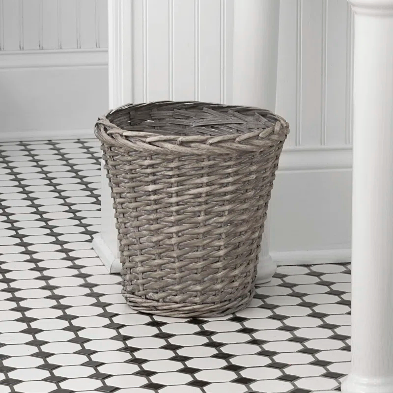Household Essentials Willow Wicker Open Waste Basket