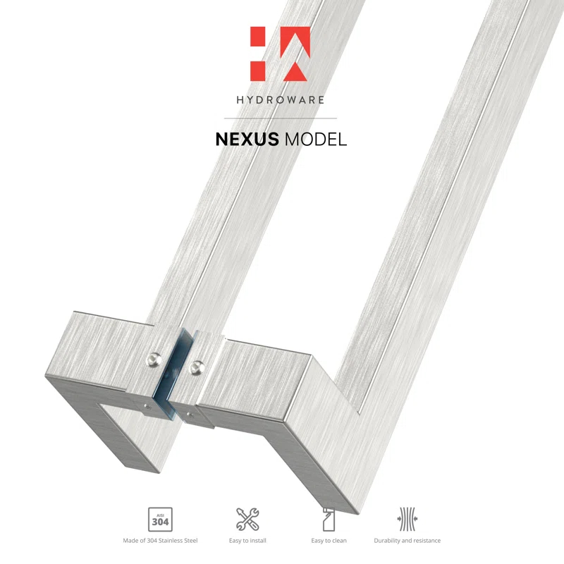 Satin Push/Pull Door Handle - Modern Contemporary Long Stainless Steel Push Pull Door Handle for Home Entrance Glass Shower Wooden Barn & Office Store Shop Doors