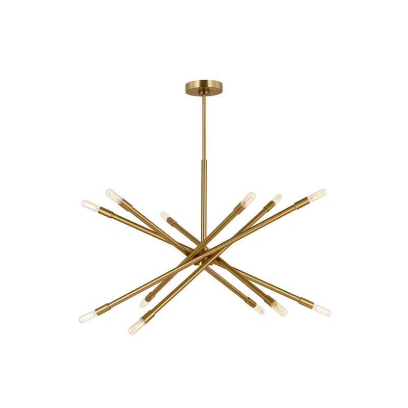 Mercer41 12 - Light Dimmable Sputnik Modern Linear Chandelier