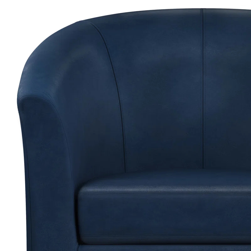 Simpli Home Austin 30"W Upholstered Vegan Faux Leather Contemporary Tub Accent Chair with High Arms and Deep Seat