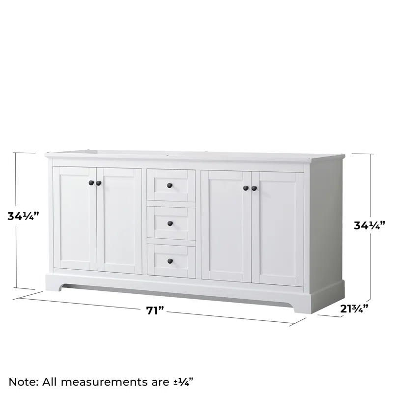 Wyndham Collection Avery 71" Double Bathroom Vanity Base Only