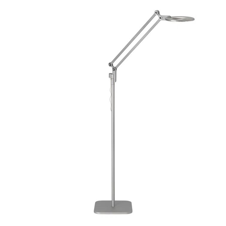 Small Adjustable White Metal LED Floor Lamp