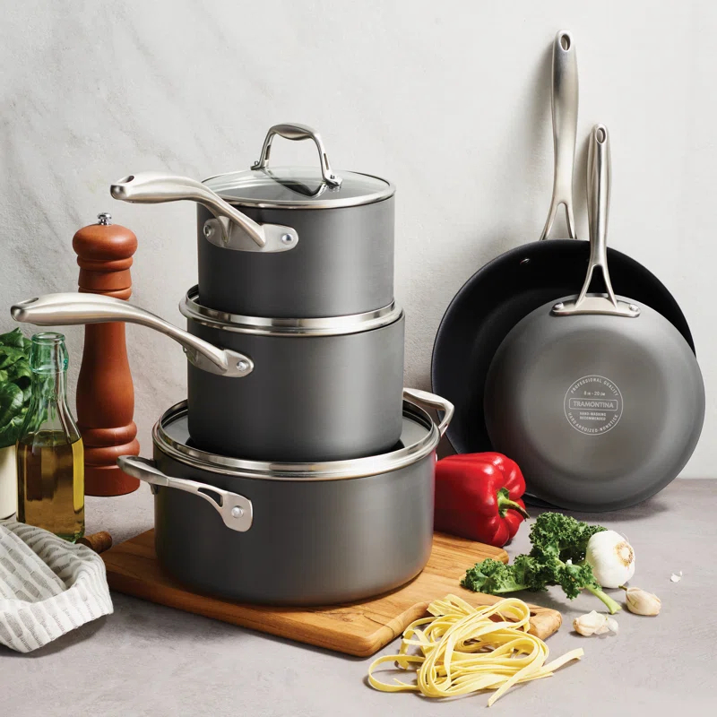 Tramontina Tramontina Gourmet 8 Pc Hard Anodized Aluminum Cookware Set