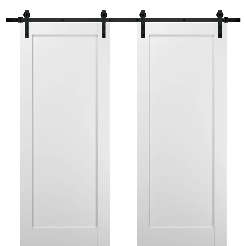 SARTODOORS Quadro Paneled Manufactured Wood Barn Doors with Hardware