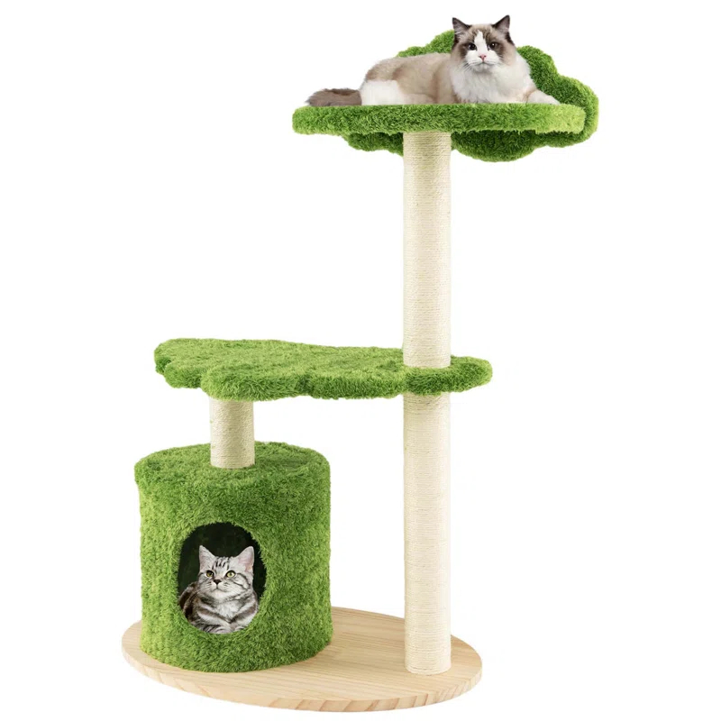 Tucker Murphy Pet™ 38" Cute Cat Tree Cat Condo Furniture With Fully Wrapped Sisal Scratching Posts