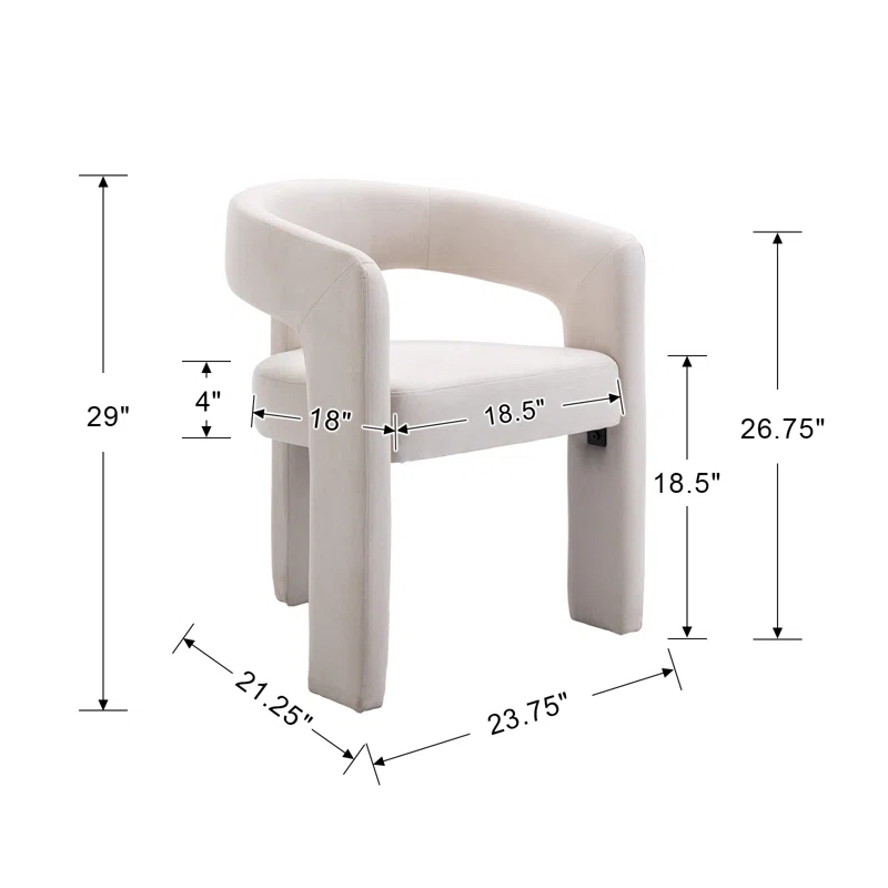 wahson office chair Modern Upholstered Barrel Dining Chairs (Set of 2)