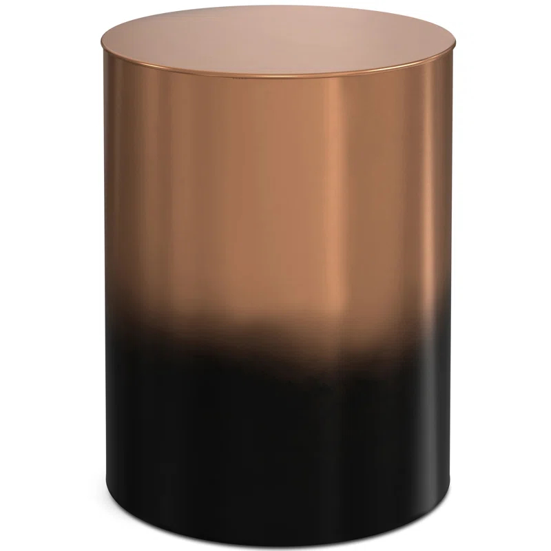Simpli Home Curtis 16"W Metal Industrial End Table with Cylinder Design and Ombre Finish, Assembled