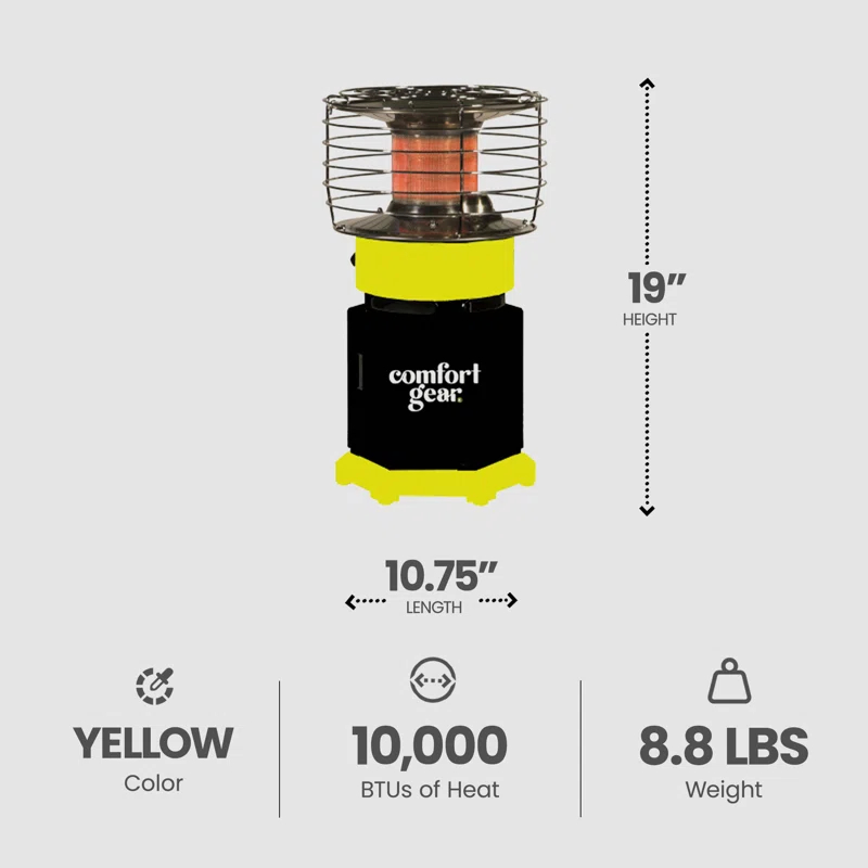 Comfort Gear Comfort Gear 360° Portable Propane Heater 10,000 BTU,  Outdoor & Emergency Indoor - PPH360-10