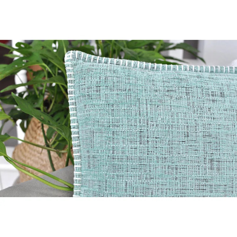 Oveesha Soft Chenille Throw Pillow Covers With Stitched Edge (Set of 2)